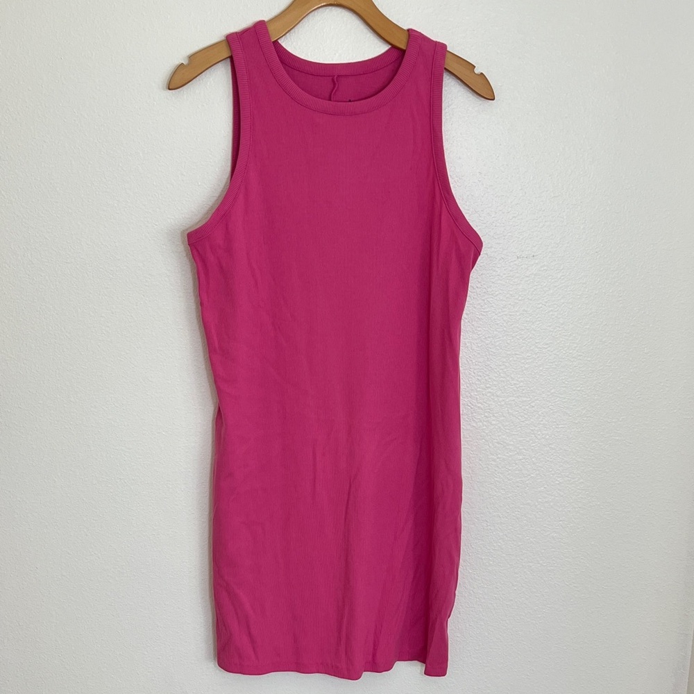 A New Day Pink Ribbed Sleeveless Dress